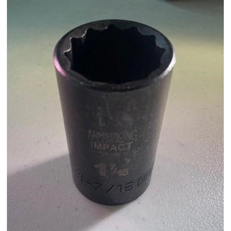 Armstrong 20-646 1/2" Drive 12 Point 1-7/16" Deep Impact Socket USA