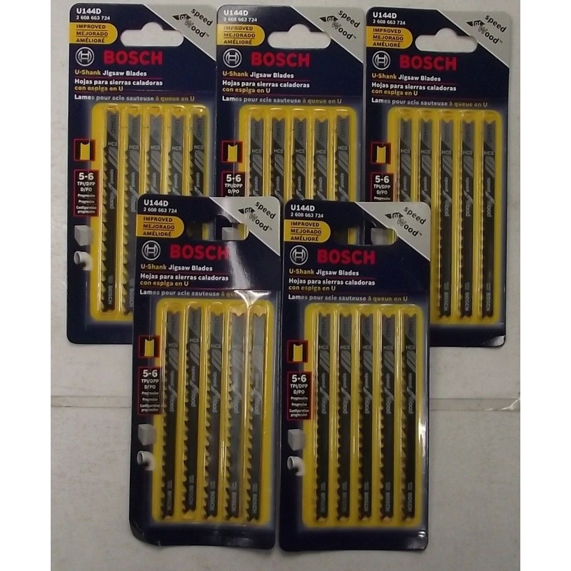 Bosch U144D U-Shank Jigsaw Blades 5-6 TPI Speed For Wood 5-5packs