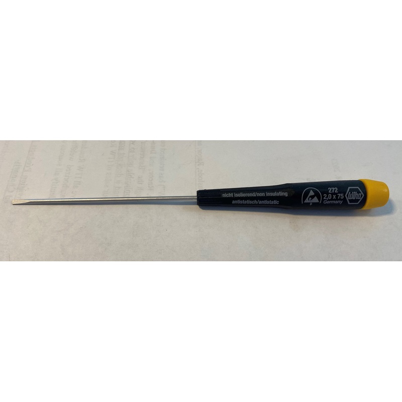 Wiha 27222 ESD Safe Precision Slotted Screwdriver 2.0x75mm Germany