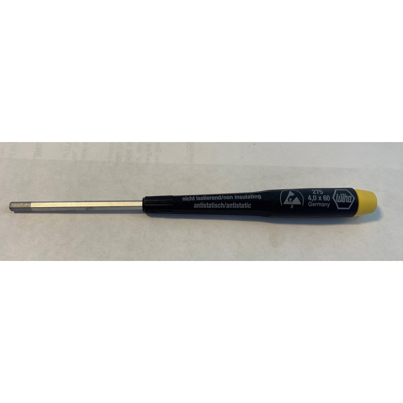 Wiha 27535 Screwdriver, Hex, Precision, 4.0mm Drive 60mm Blade, ESD Safe Germany
