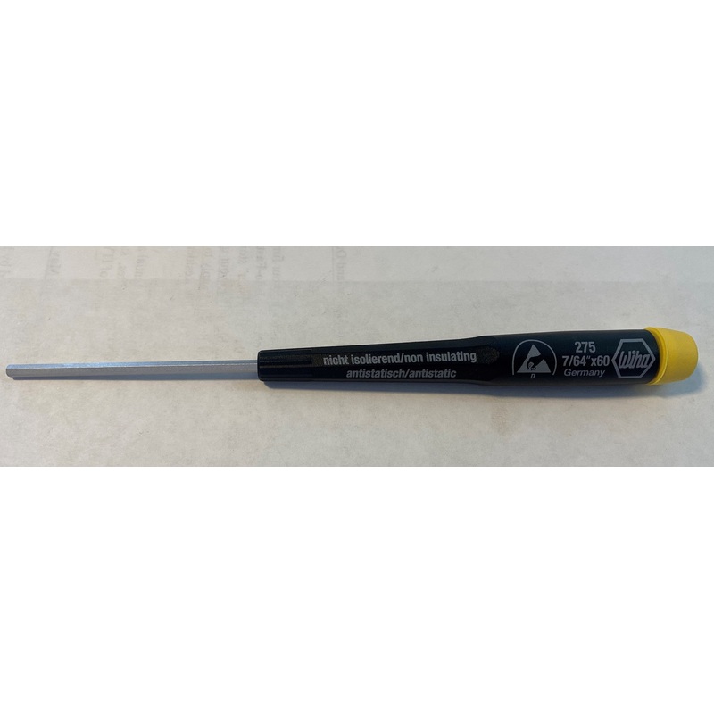 Wiha 27543 Screwdriver, Hex, Precision, 7/64" Drive 60mm Blade, ESD Safe Germany