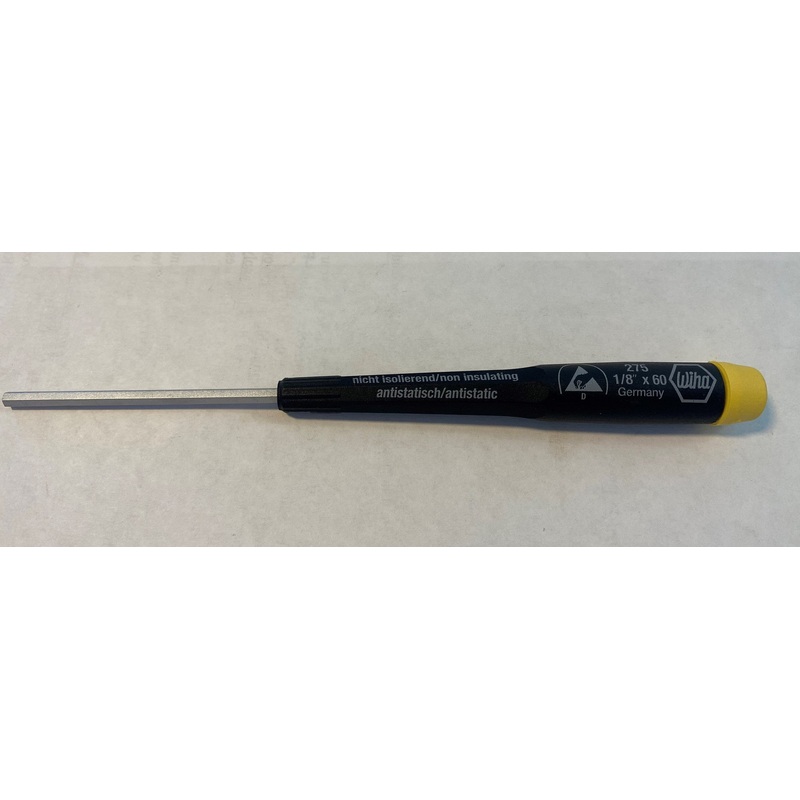 Wiha 27545 Screwdriver, Hex, Precision, 1/8" Drive, 60mm Blade, ESD Safe Germany