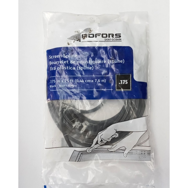 Adfors 98017 Screen Spline .175"x25' Black