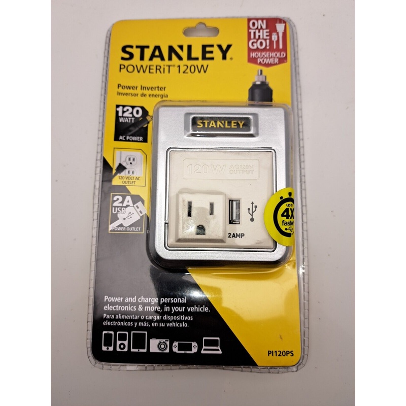 STANLEY POWERiT PI120PS 120W Car Power Inverter With USB Power Outlets