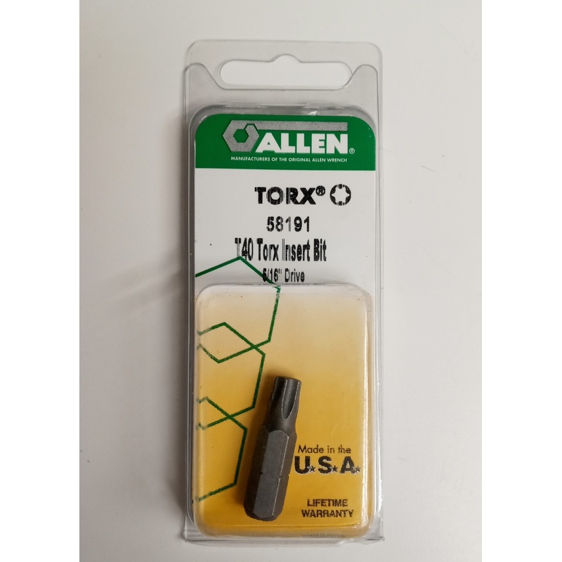 Allen 58191 T40 5/16" Drive Torx Insert Bit USA