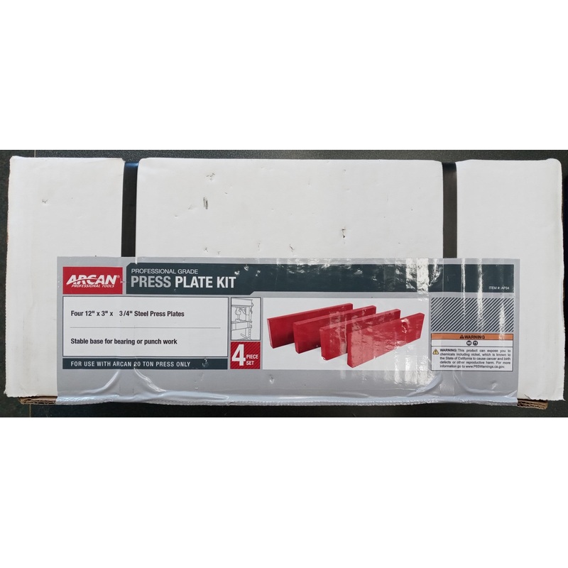Arcan Professional Grade Press Plate Kit, 4 Piece Set 12" x 3" x 3/4" AP34