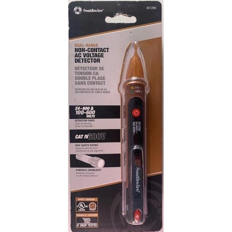 Southwire 40126N Southwire Dual Range Non-Contact AC Voltage Detector CAT IV 600