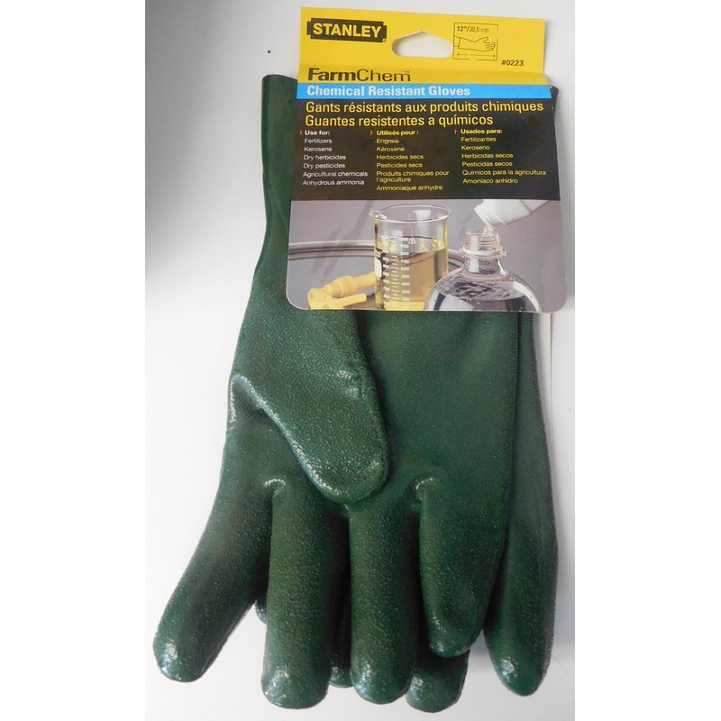 Stanley 0223 FarmChem 12" Green Chemical Resistant Gloves Large