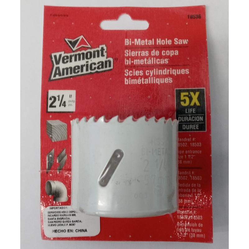 Vermont American 18536 2-1/4" Bi-Metal Hole Saw