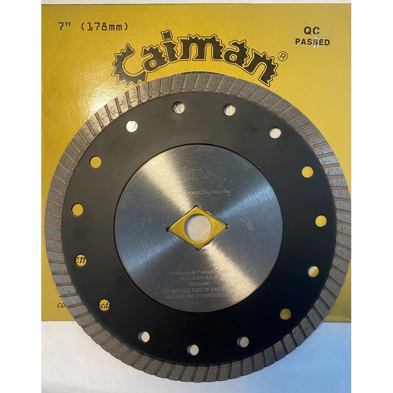 Caiman 10370 7" Premium Quality Thin Turbo Diamond Saw Blade Arbor 5/8" 7/8" DKO