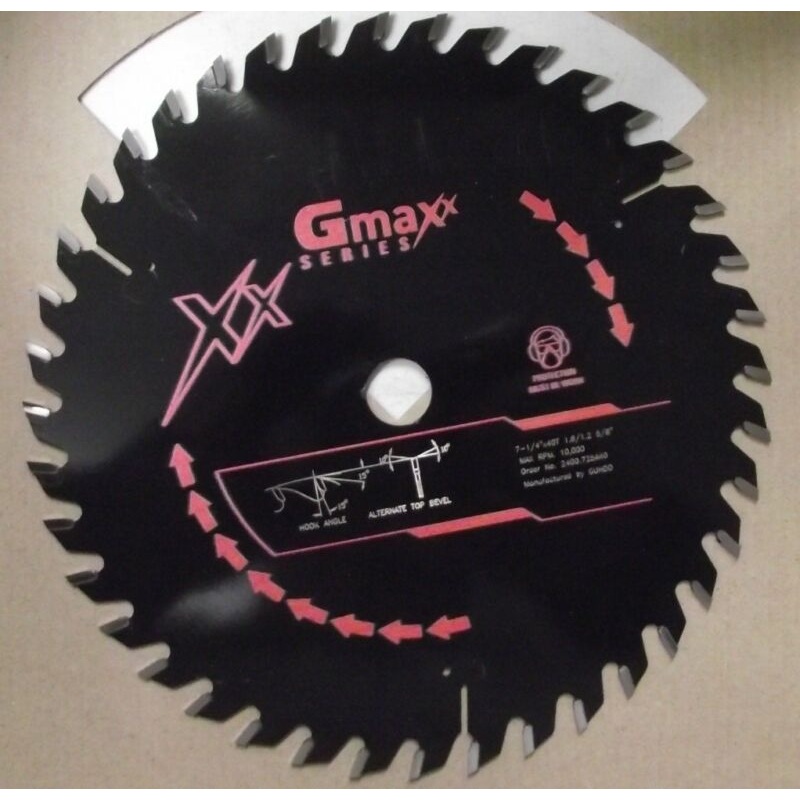 Gmaxx 2400.725A40 7-1/4" 40 Tooth Carbide Tip Plywood Circular Saw Blade