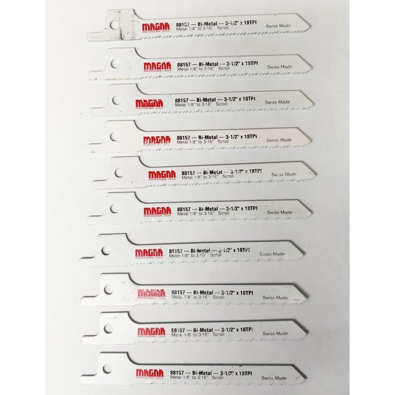 Magna 88157 Bi-Metal 3-1/2" x 18TPI Scroll Jigsaw Blades 10pcs