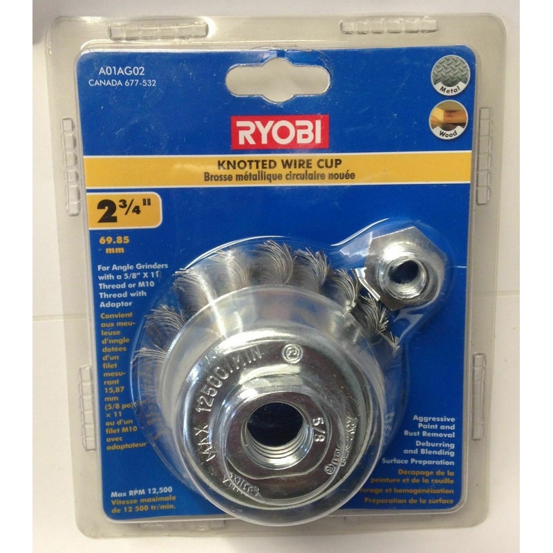 Ryobi A01AG02 2-3/4" Knotted Wire Cup Wheel For Metal & Wood