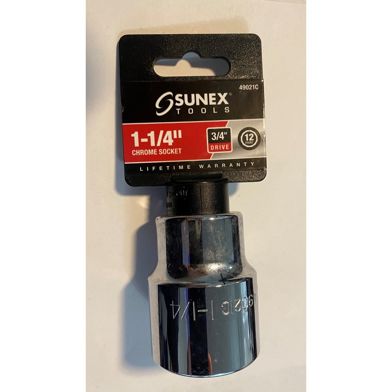 Sunex 49021C 3/4" Drive 1-1/4" Chrome Socket 12pt Socket