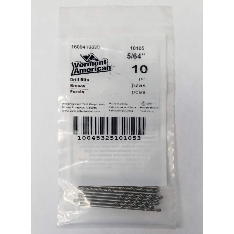 Vermont American 10105 5/64" Drill Bits 10pc