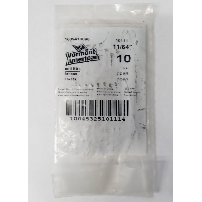 Vermont American 10111 11/64" Drill Bits 10pc