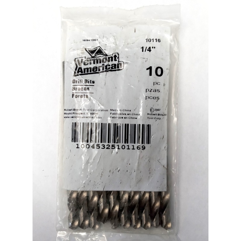 Vermont American 10116 1/4" Drill Bits 10pc