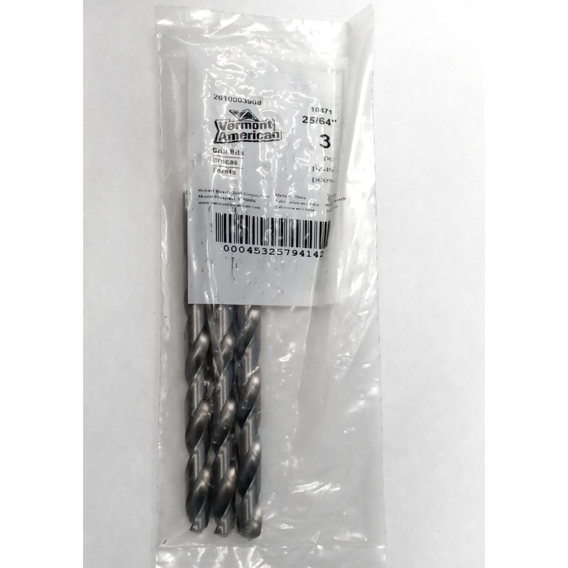 Vermont American 10471 25/64" Drill Bits 3pc