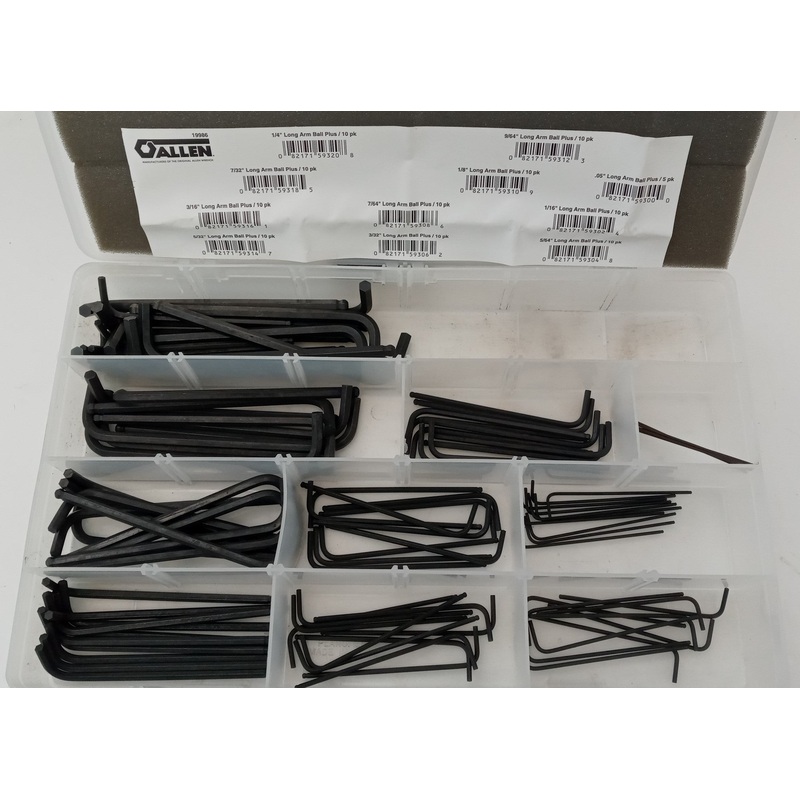 Allen 19986 105pc SAE Long Arm Ball Plus Hex Key Set
