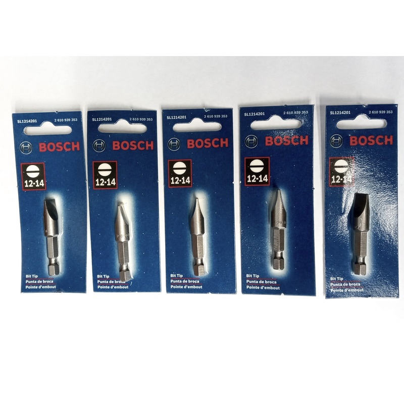 Bosch SL1214201 12-14 Slotted Bit Tips (5pcs)