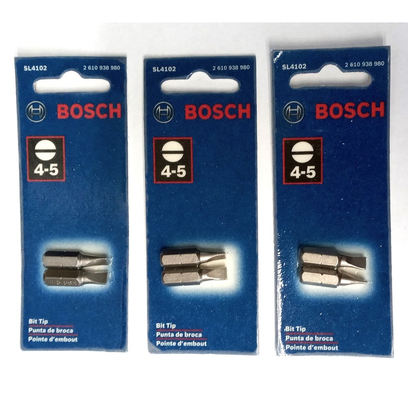 Bosch SL4102 4-5 Slotted Bit Tips USA (3pks of 2)
