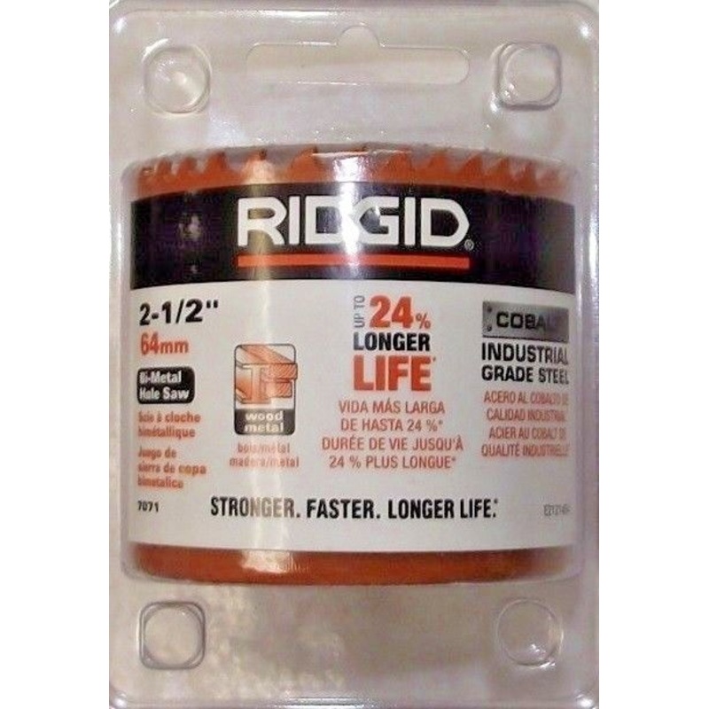 Ridgid 7071 2-1/2" Bi-Metal Holesaw Cobalt Industrial Grade Steel