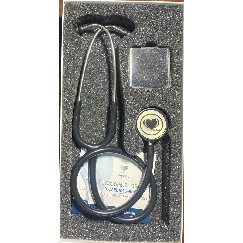Wyltec W02-01001 Premium Stainless Steel Dual Head Stethoscope (Black)