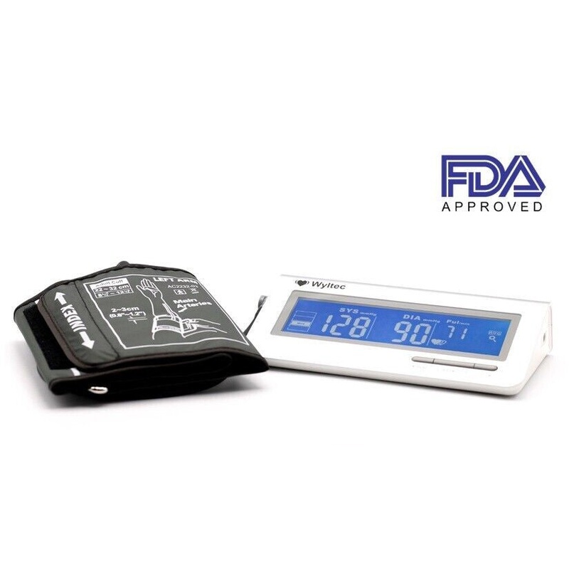 Wyltec W04-0200sSIL Blood Pressure Monitor Cuff/LCD Blue Backlight Display FDA A