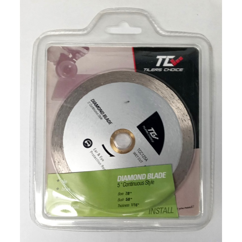 DTA TCC125A Tiler's Choice 5" Continuous Rim Diamond Blade for Tile