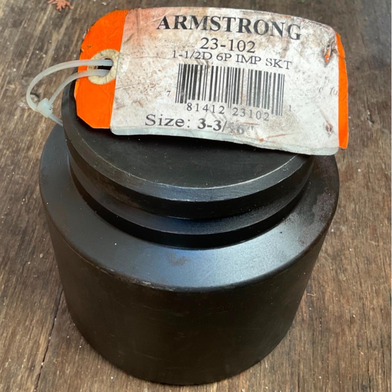 Armstrong 23-102 3-3/16" 1-1/2" Dr., 6pt Impact Socket USA #8