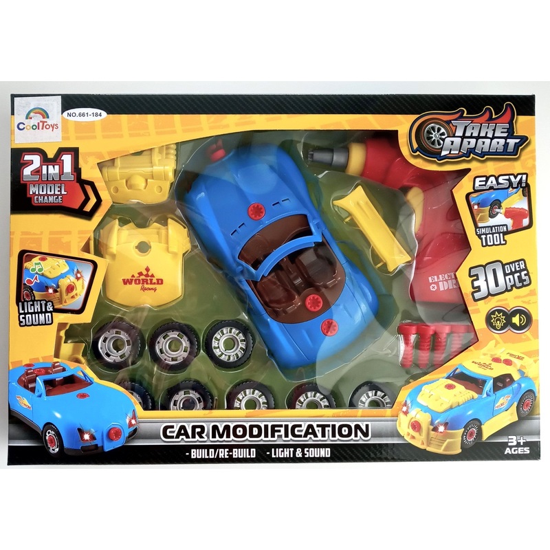Take Apart Racing Car Toys - Build Your Own Assembly Vehicle with 30 Piece Const
