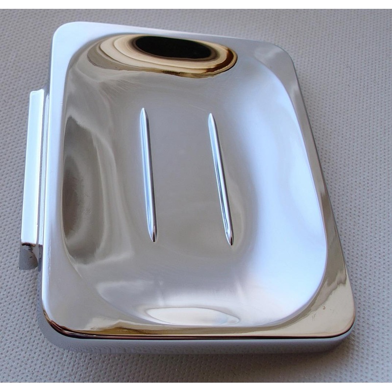 Taymor 01-206 Chrome Bathroom Kitchen Ribbed Soap Dish Tray