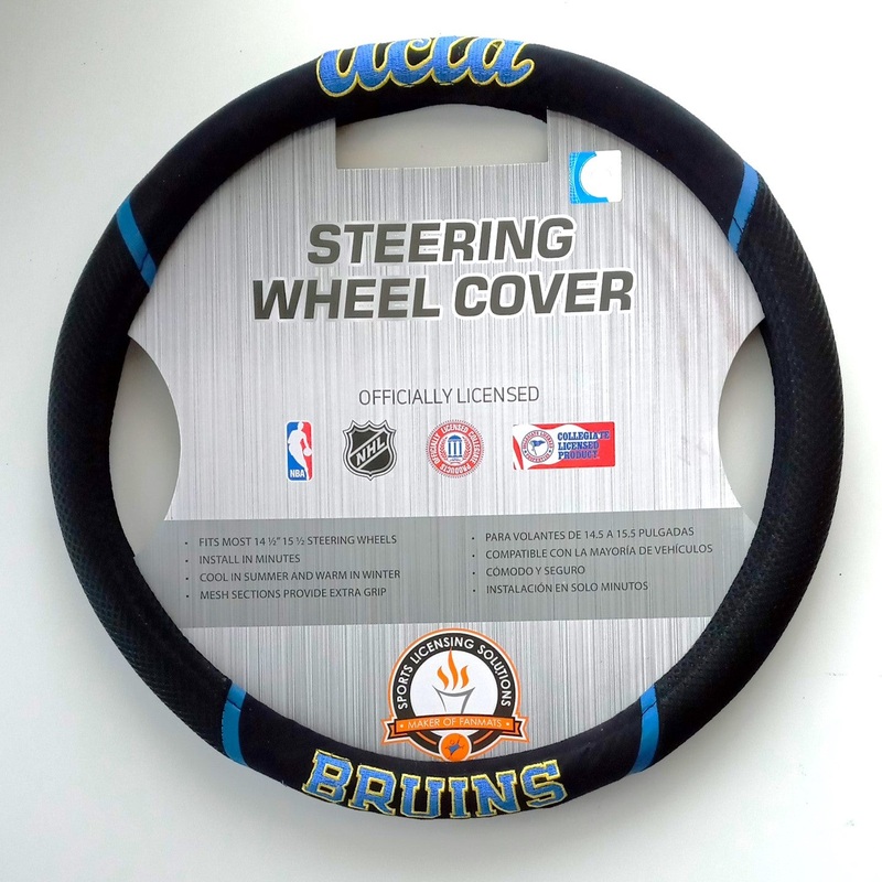 UCLA Bruins 21878 Premium 15 Inch Black Embroidered Steering Wheel Cover