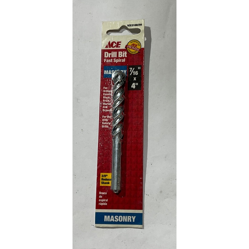 Ace 2108256 7/16" x 4" Masonry fast spiral drill bit #80