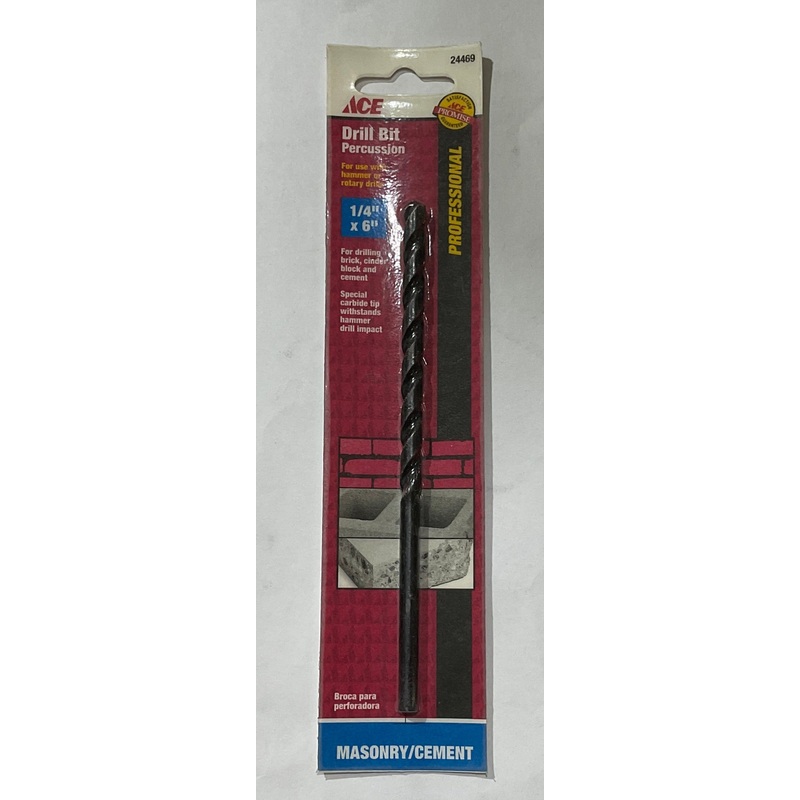 Ace 24469 1/4" x 6" Masonry Carbide tip drill bit percussion