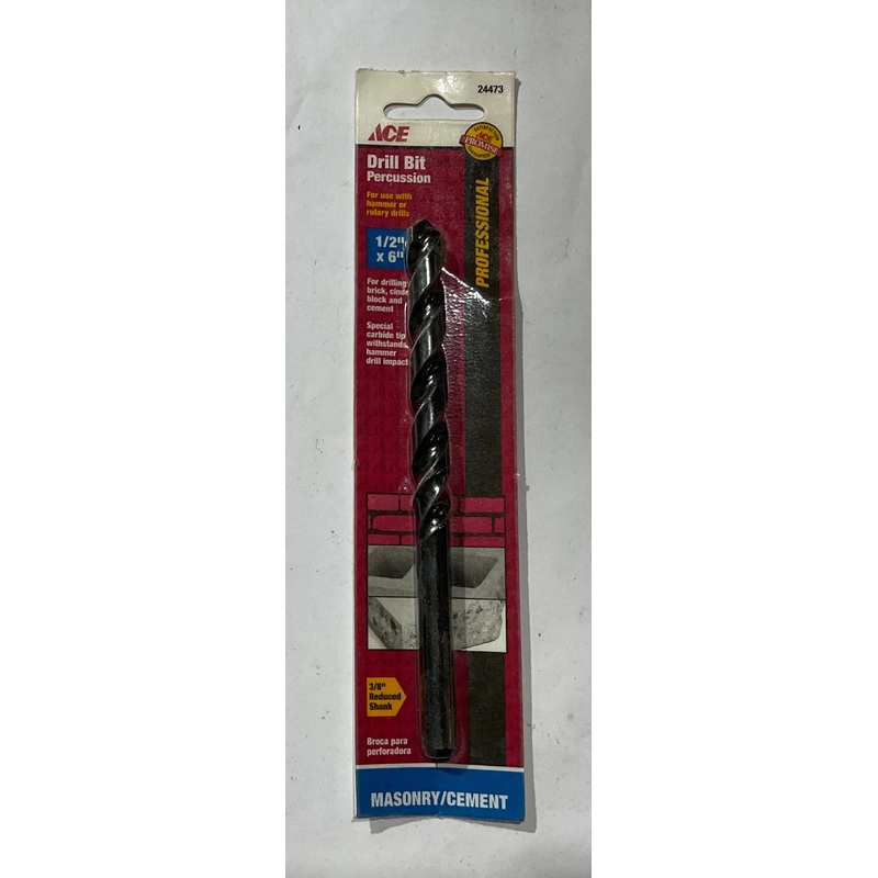 Ace 24473 1/2" x 6" Carbide tip Masonry percussion drill bit