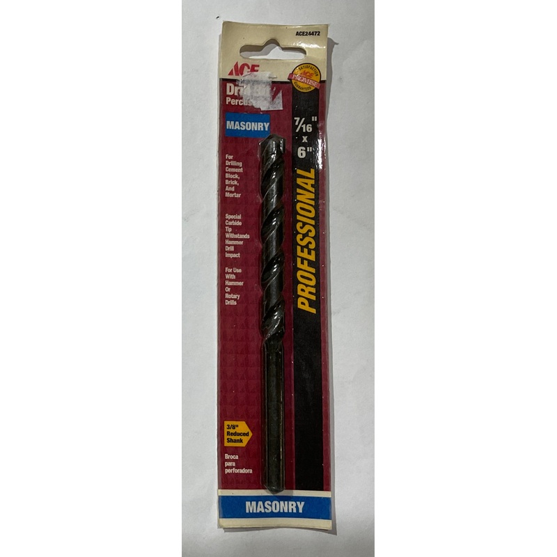 Ace ACE/24472 7/16" x 6" Carbide tip Masonry Percussion drill bit