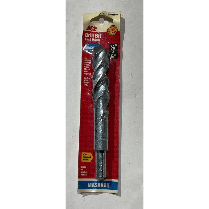 Ace ACE2108298 7/8" x 6" Masonry Fast spiral drill bit USA #87
