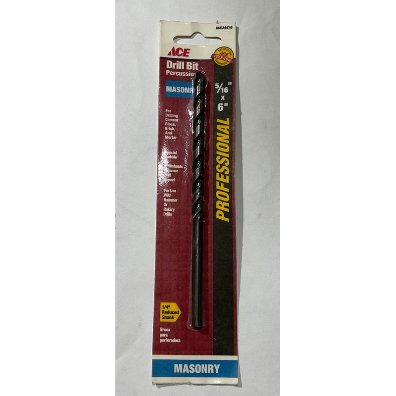 Ace ACE24470 5/16" x 6" Masonry carbide tip percussion drill bit USA