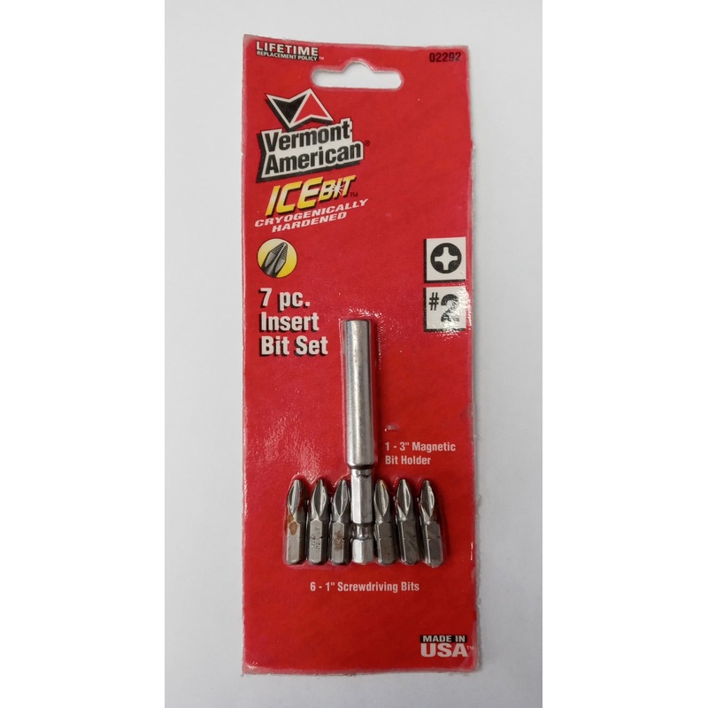 Vermont American 02292 7pc Insert Bit Set #2 Phillips USA