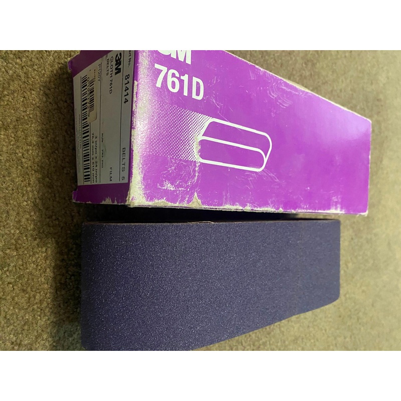 3M Cloth 761D Sanding Belts 120Y 3" W x 24" L - 81414 Purple (5 Pack)