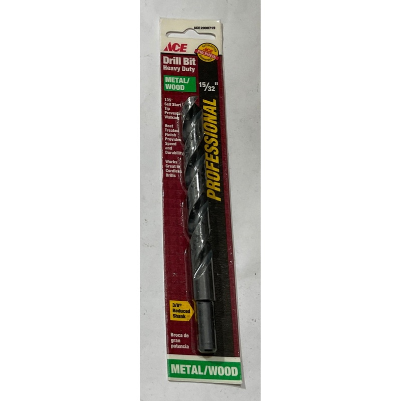 Ace 15/32" x 5-3/4" HD drill bit for Metal/Wood #2000719 USA