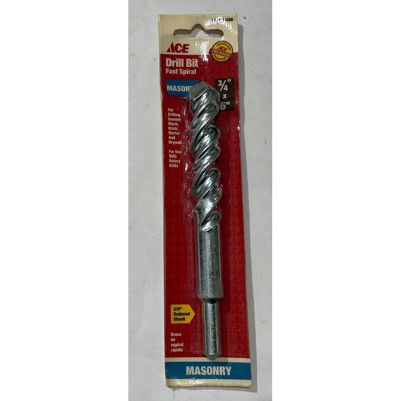 Ace 2108280 3/4" x 6" 3/8" reduced shank Masonry fast spiral drill bit