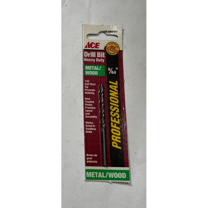 Ace 9/64" x 2-7/8" HD Drill bit for Metal/Wood #2000107 USA