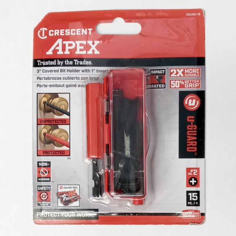 Apex CAUGK-15 3" Covered Bit Holder with 1" Insert Bits #2 Phillips