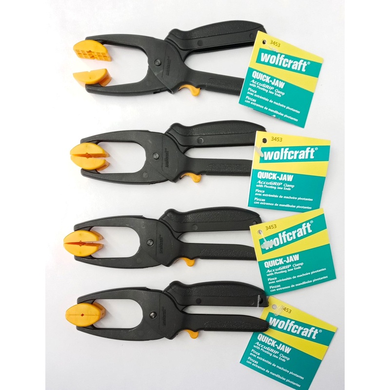 Wolfcraft 3453 Mini Quick-Jaw Accugrip Clamps Pivoting Jaw Ends 4pc